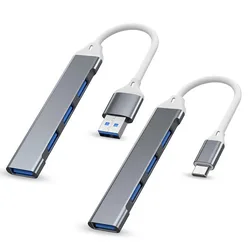 4Port USB 3.0 Hub USB Hub High Speed type c Splitter 5Gbps For PC Computer Accessories Multiport HUB 4 USB 3.0 2.0 Ports