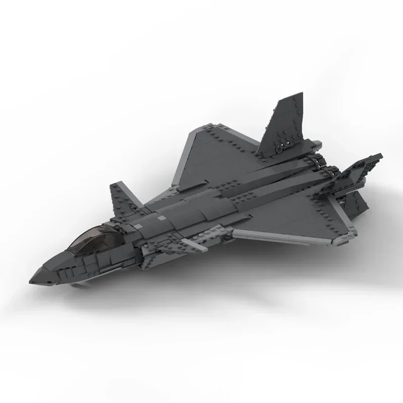 Bloques de construcción Moc serie militar Chengdu J-20 modelo de combate tecnología ladrillos DIY montaje avión juguetes para niños