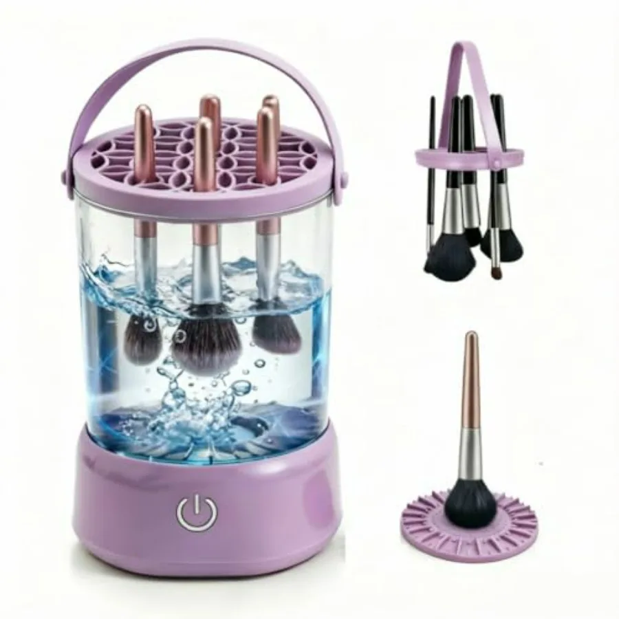 

Makeup Brush Cleaner - 9000 RPM Electric Makeup Brush Cleaning Machine, IP65 Portable Make up Brush Cleaner for Makeup Sponges