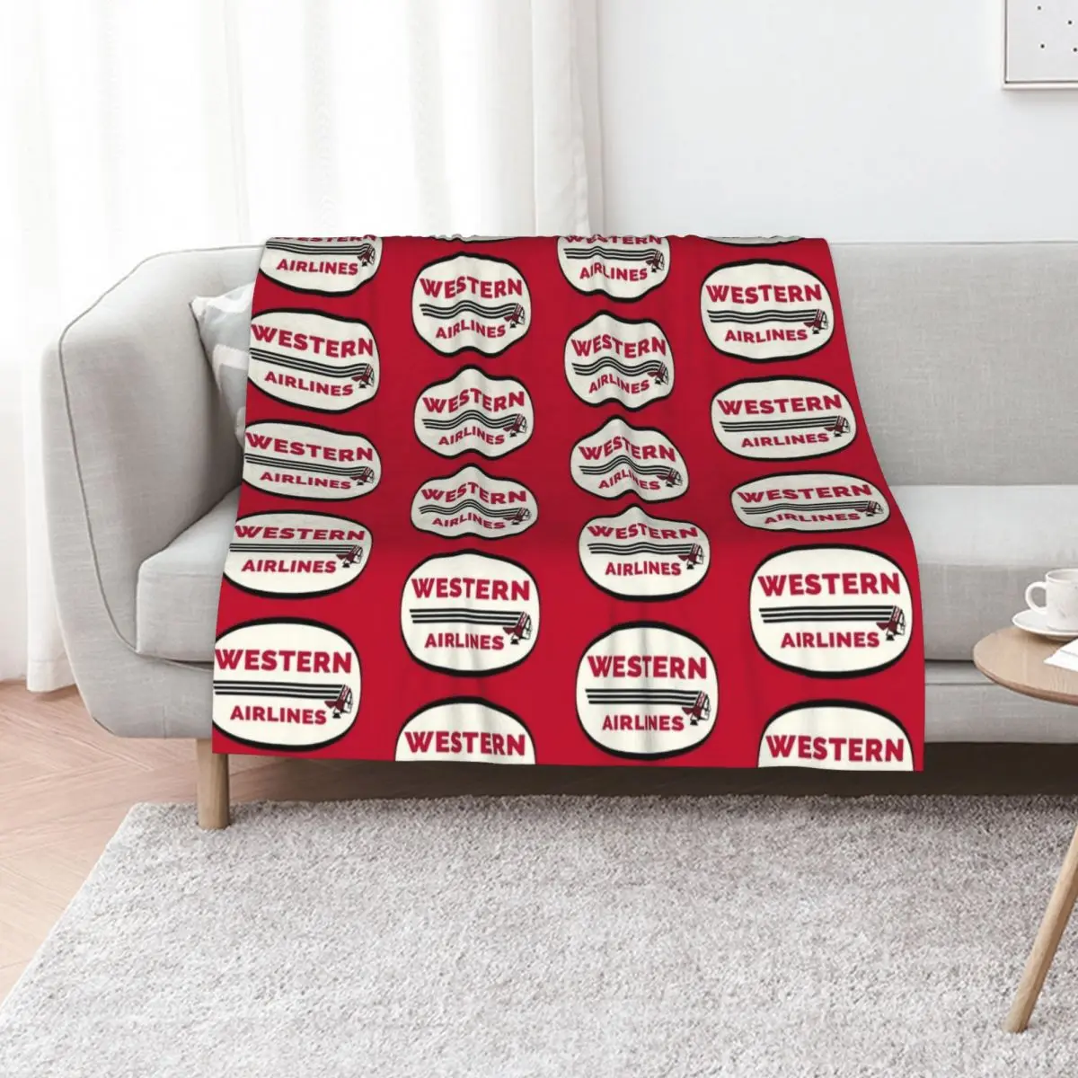 Western Airlines Throw Blanket Sofa Throw Plush Soft Bed Luxury Throw Heavy Blankets