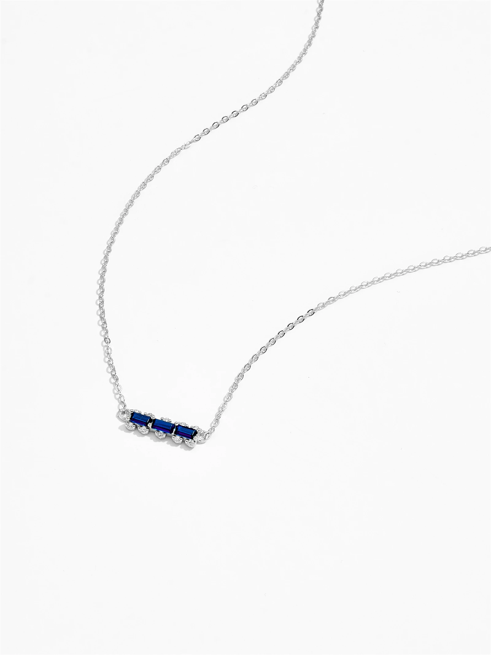 DPLAOPA 925 Sterling Silver Gold Blue Pendant CZ Long Chain Necklace 2024 Women luxury Crystal Sapphire Blue Jewels