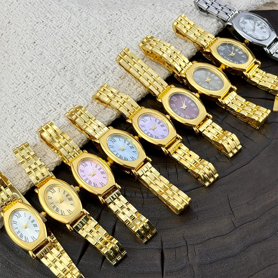 ‌Fashion Watch for Women - Timeless Small Barrel Dial Stainless Steel Strap Vintage Watch for Woman