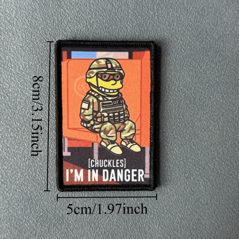 I'm in Danger Patch - Tactical Morale Badge - Printing Hook and Loop Backpack Clothing Decorative Accessories Stickers Armbands
