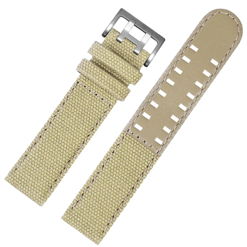 Breathable Canvas Watch Strap For Hamilton Khaki Field H69439363 H68201963 H70305993 Nylon Band 20mm 22mm Waterproof Bottom Men