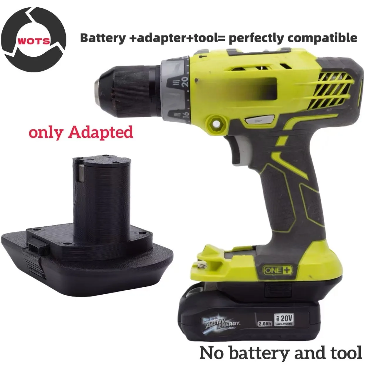 

Battery Adapter Converter for Activ Energy 20V ( Aldi ) to 18V Ryobi Tool Converter(Not include battery)