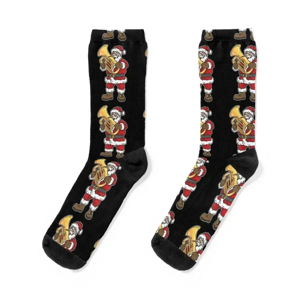 

Santa Playing Tuba Socks hiphop gift winter thermal gym Woman Socks Men's