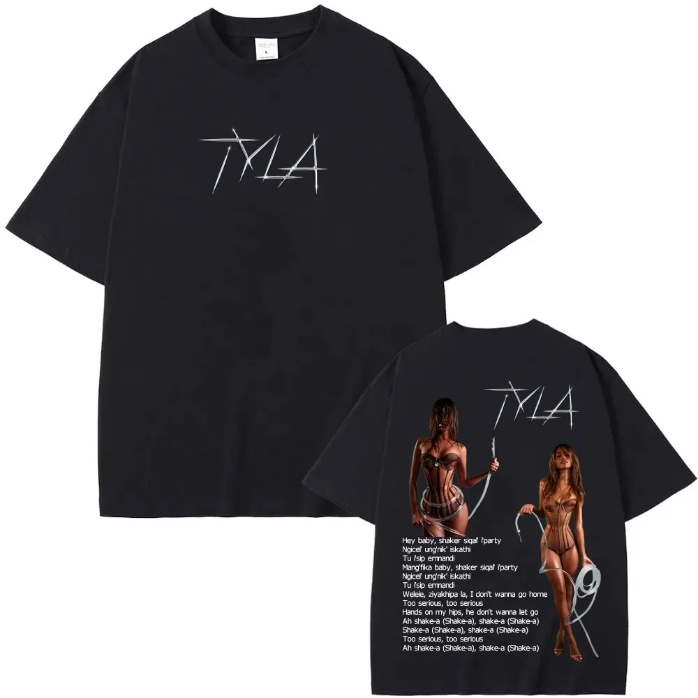 

Tyla T Shirt Graphic Printing Hip Hop Vintage Cotton Tee-shirt Short Sleeve Gothic Tshirt Unisex High Quality men/women Tops