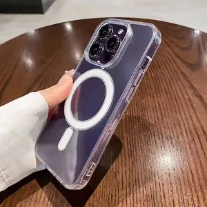 Transparente magnetische Magnetladungsabdeckung Magsafe für iPhone 15 14 13 12 11 plus Mini Pro Max X XR 8 Deckel 10 Hauptverkaufsmajor SAIA - №1