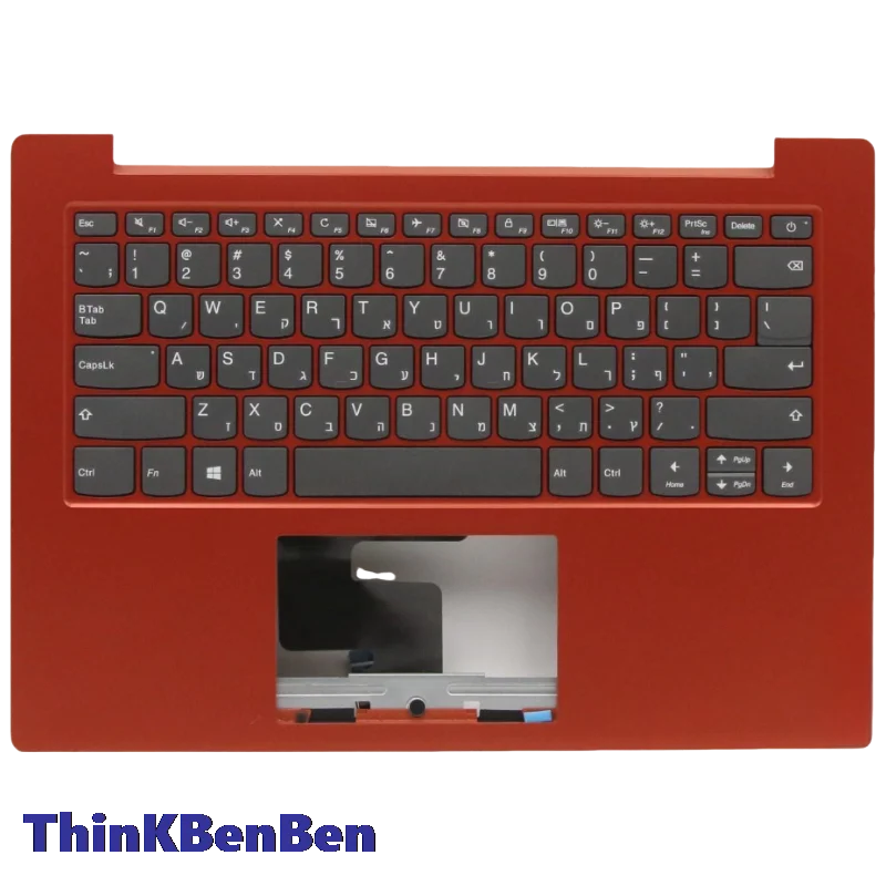 HB Hebrew (IL Israel) Flame Orange Keyboard Upper Case Palmrest Shell Cover For Lenovo Ideapad 1 14 14ADA05 5CB0Z56859