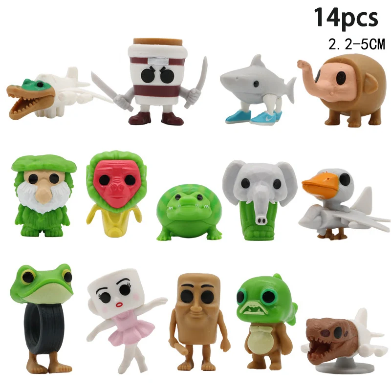 14-24Pcs Italian Brainrot Tung Tung Sahur Figures Tralalero