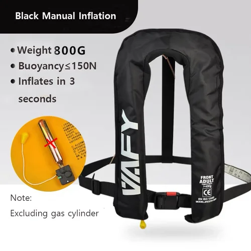 Imagen 1 del producto Chaleco salvavidas inflable automático/manual, chaleco salvavidas aprobado por CE 150N PFD, perfil bajo, diseño compacto, para pesca, Rafting, canotaje