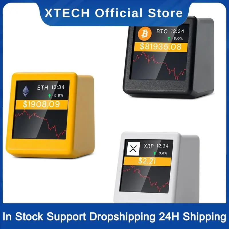 

XTECH Новый 2,4G Wi-Fi криптотрекер дисплей криптовалюты 300 основных криптовалютителей могут быть свободно включены для Nerdminer