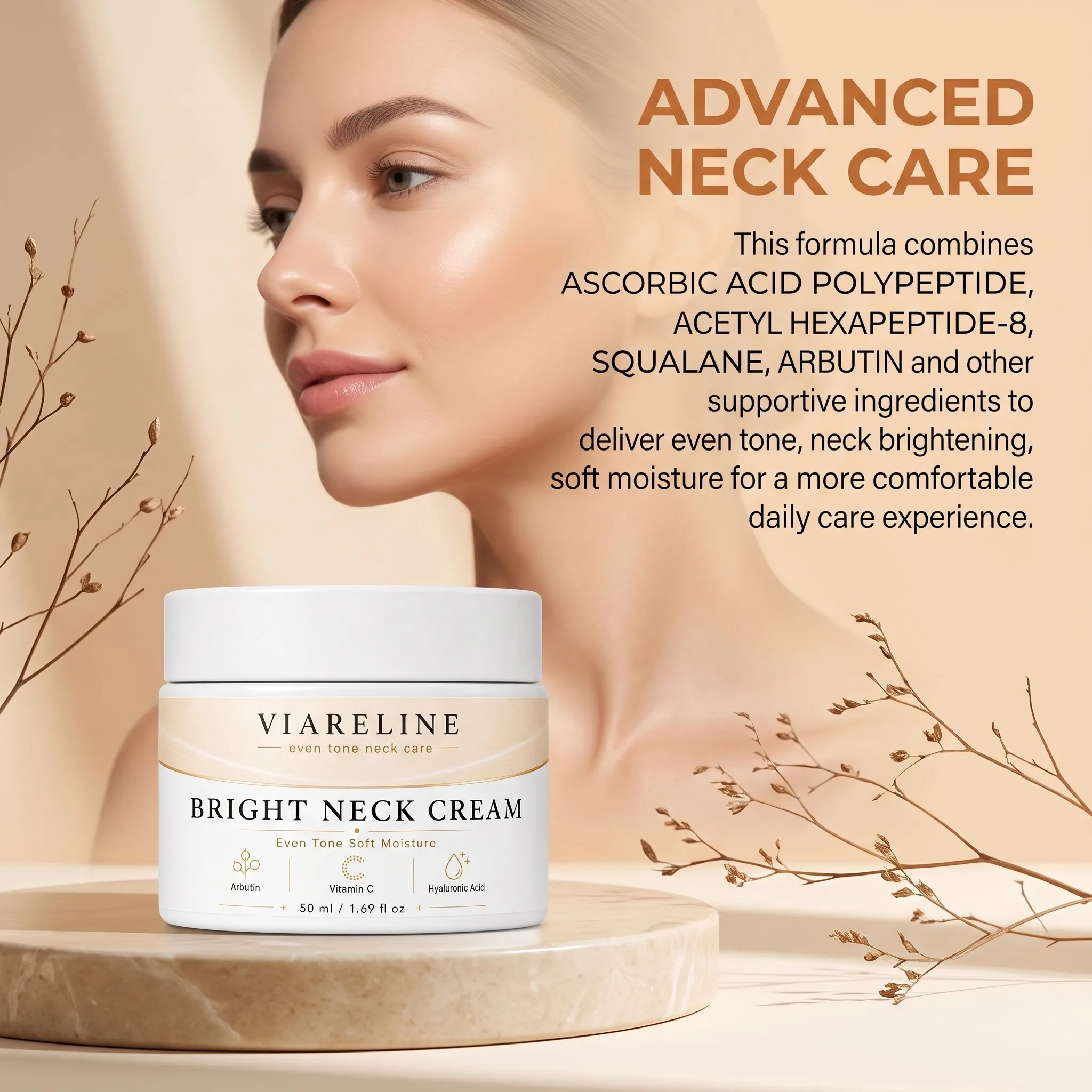 Niacinamide Brightening Neck Cream Anti Dark Neck Fine Lines Firming Skin Lightening Neck Wrinkle Remover Skin Care