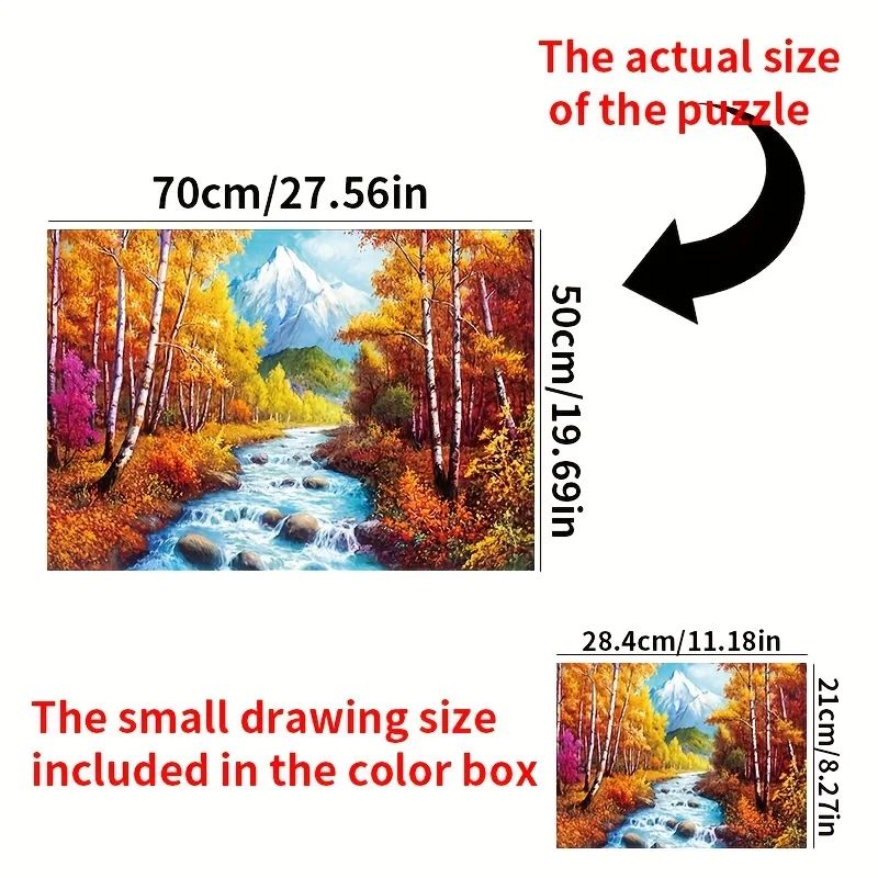 A Puzzle Featuring a Stream and Maple Forest Design - Scratch-resistant and, Advanced Skill Level, Suitable for Adults, Family