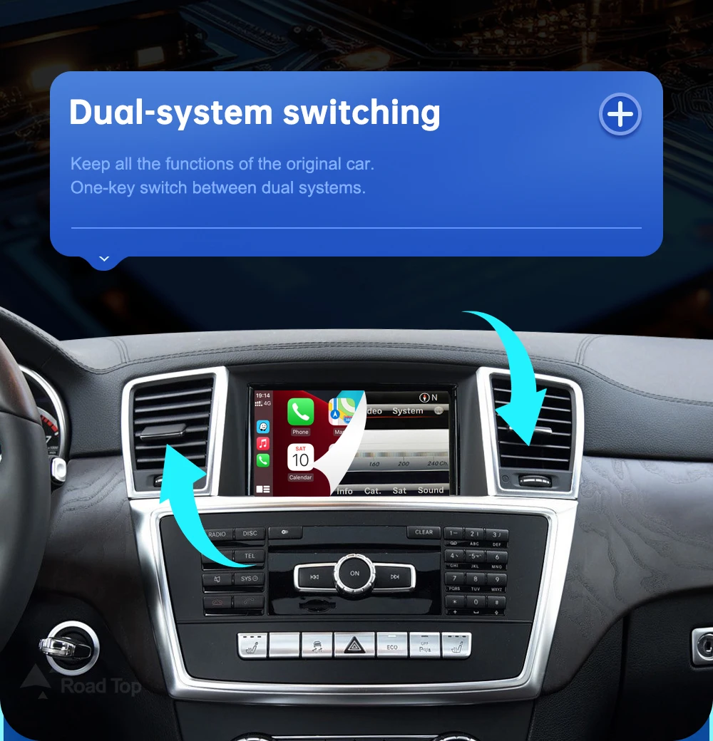 Drahtloses Android Auto für Mercedes Benz ML GL W166 X166 NTG4.5/4.7 2011–2015 mit Carplay-Schnittstelle Mirror Link AirPlay – Detail 6