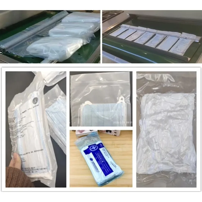 Continues Conveyor Belt Type Vacuum Packing Machine Double Chamber Continuous Vacuum Sealer Forsurgical Gown Face Mask