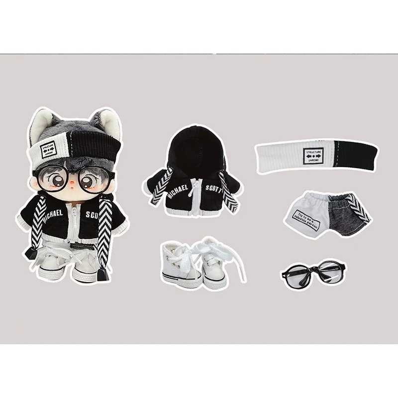 Vestiti per bambole da 10cm senza caratteristiche Kawaii peluche farcito vestito per bambola idolo accessori fai da te Cos