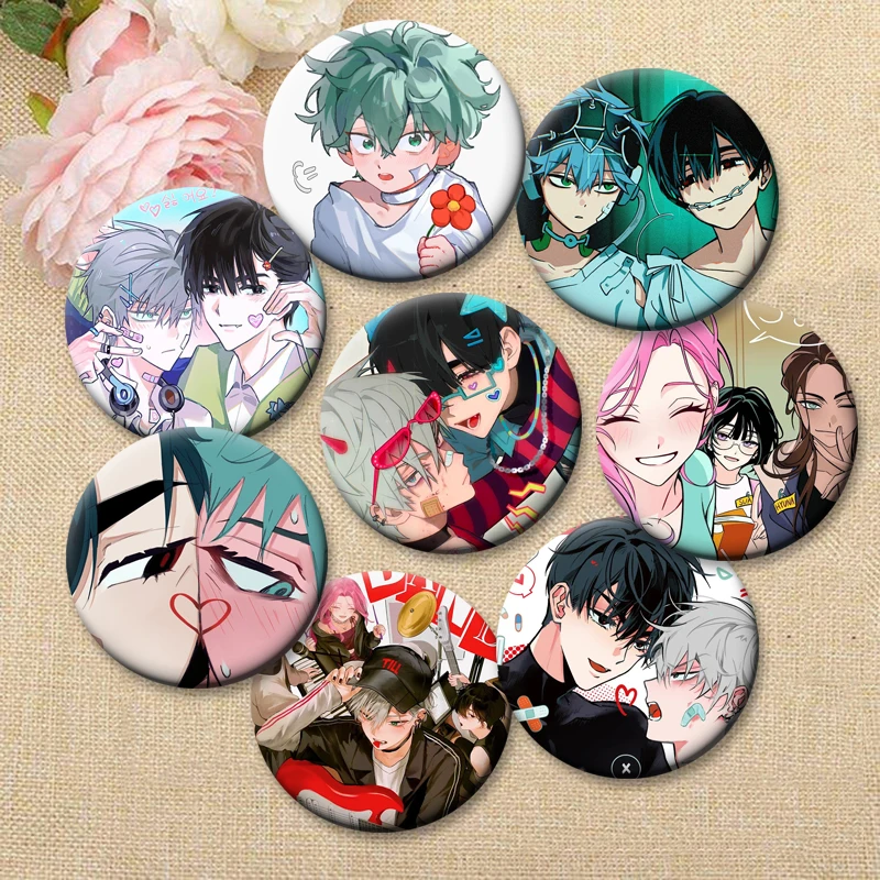 Anime Alien Stage Badge Hyuna Its Till Villain Mizi Luka Cartoon Lapel Pins Stylish Ornament Round Brooches Backpack Accessories