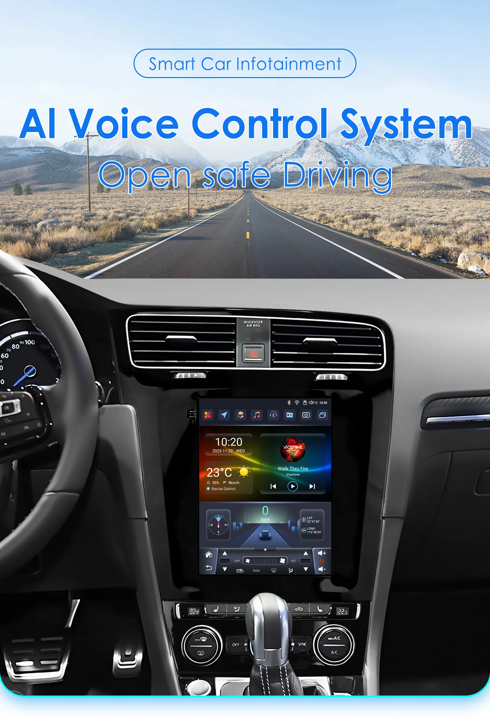 Hizpo Android 13 Wireless Carplay Auto Car Multimedia Player for VW Volkswagen Golf 7 2014-2018 for Tesla Style Screen 9.7" Wifi