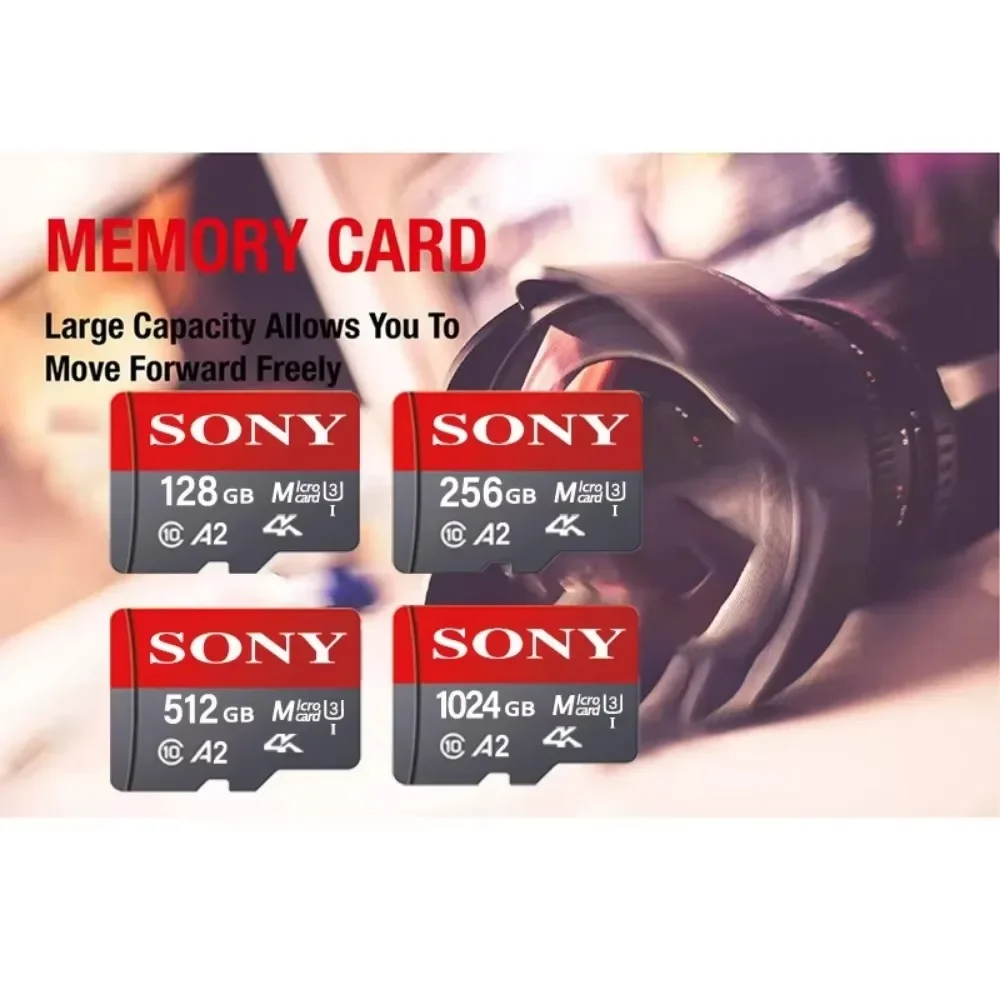 SONY Micro SD Card Memory Class 10 High Speed 1024GB 4K Ultra-HD Video A2 TF Flash Card MicroSD for Xiaomi Camera Phone Drone