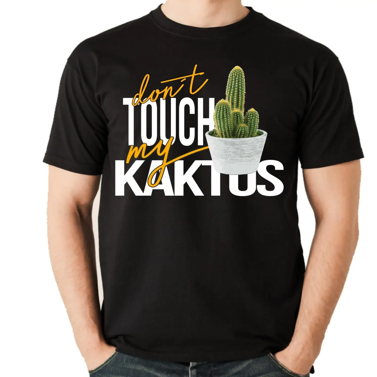 T Shirt KAKTUS dont touch my Pflanze Blümchen sexy Siviwonder Kakteen vintage Washed Stylish fashion Unisex Casual Slightly