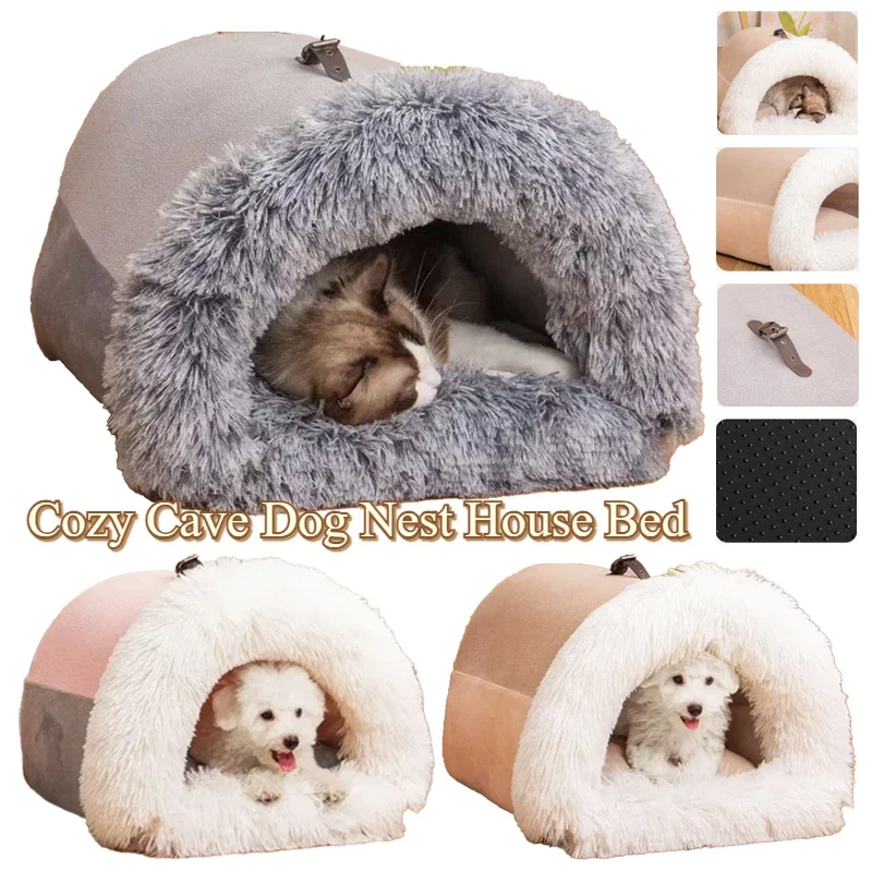 

Winter Warm Cat House Portable Pet Bed for Cats Small Dogs Soft Kitten Sleeping Bed Comfortable Puppy Nest Pet Tent Cat Accessor