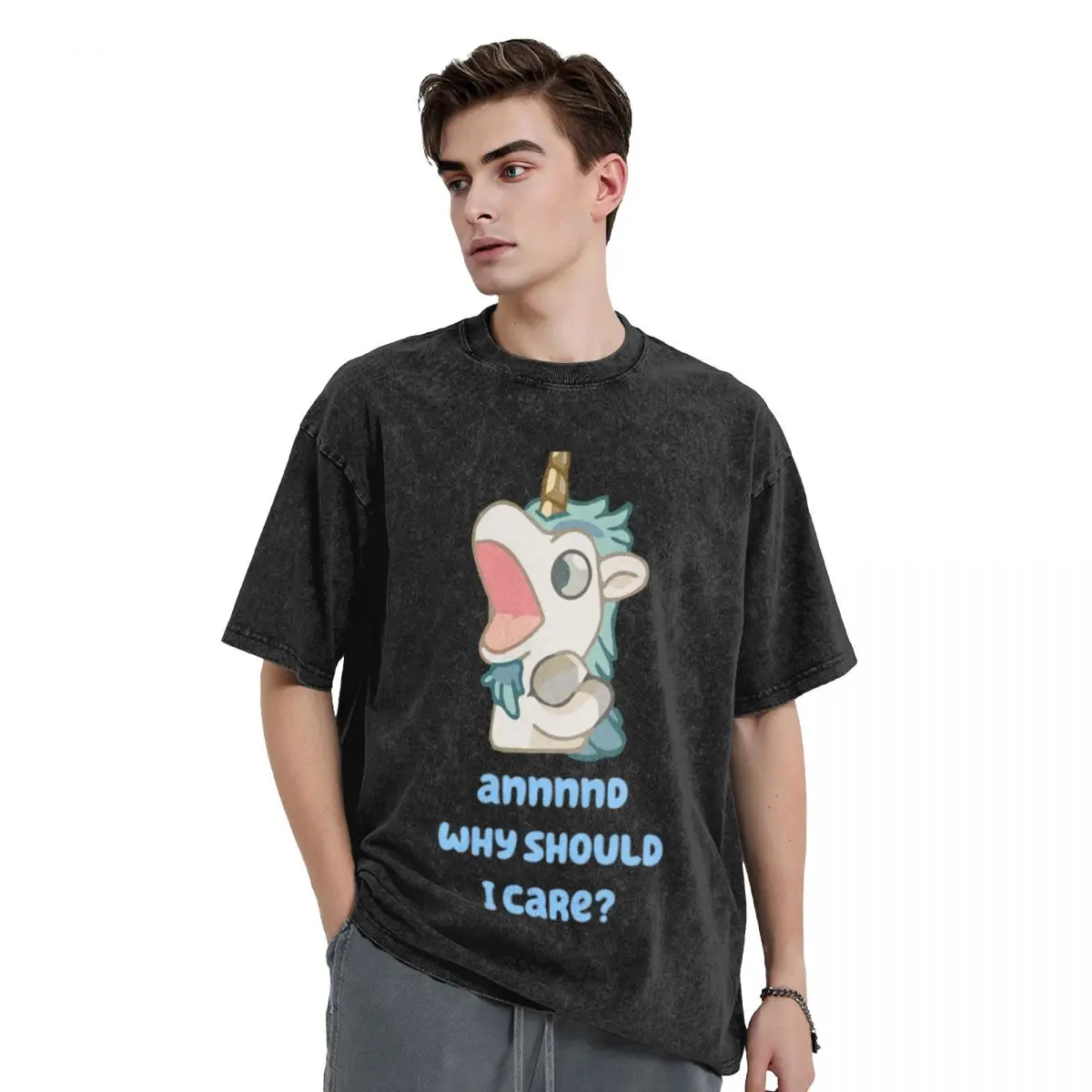 annnnd why should I care T-Shirt man t shirt korean fashion Short sleeve tee men