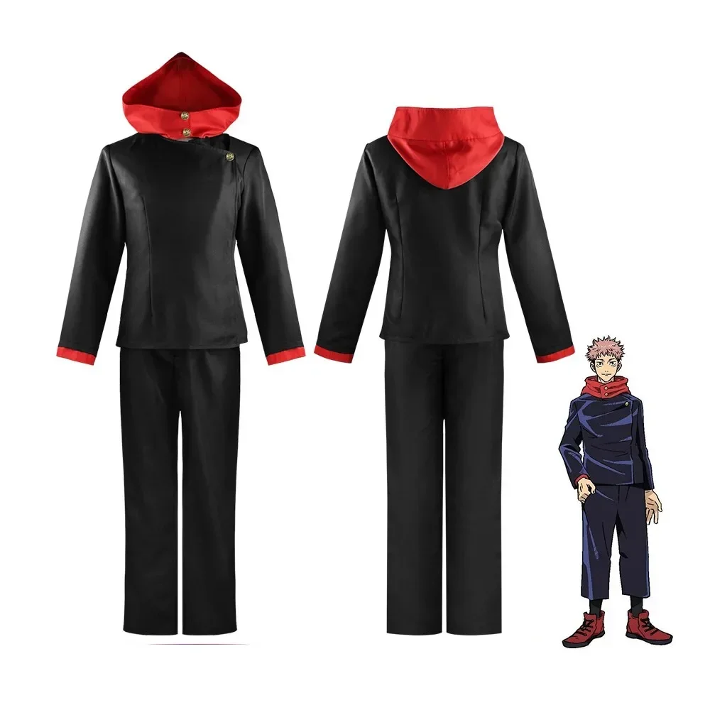 Anime jujutsu kaisen itadori yuji cosplay traje peruca jaqueta calças uniforme tóquio jujutsu alta ryomen sukuna cosplay das mulheres dos homens