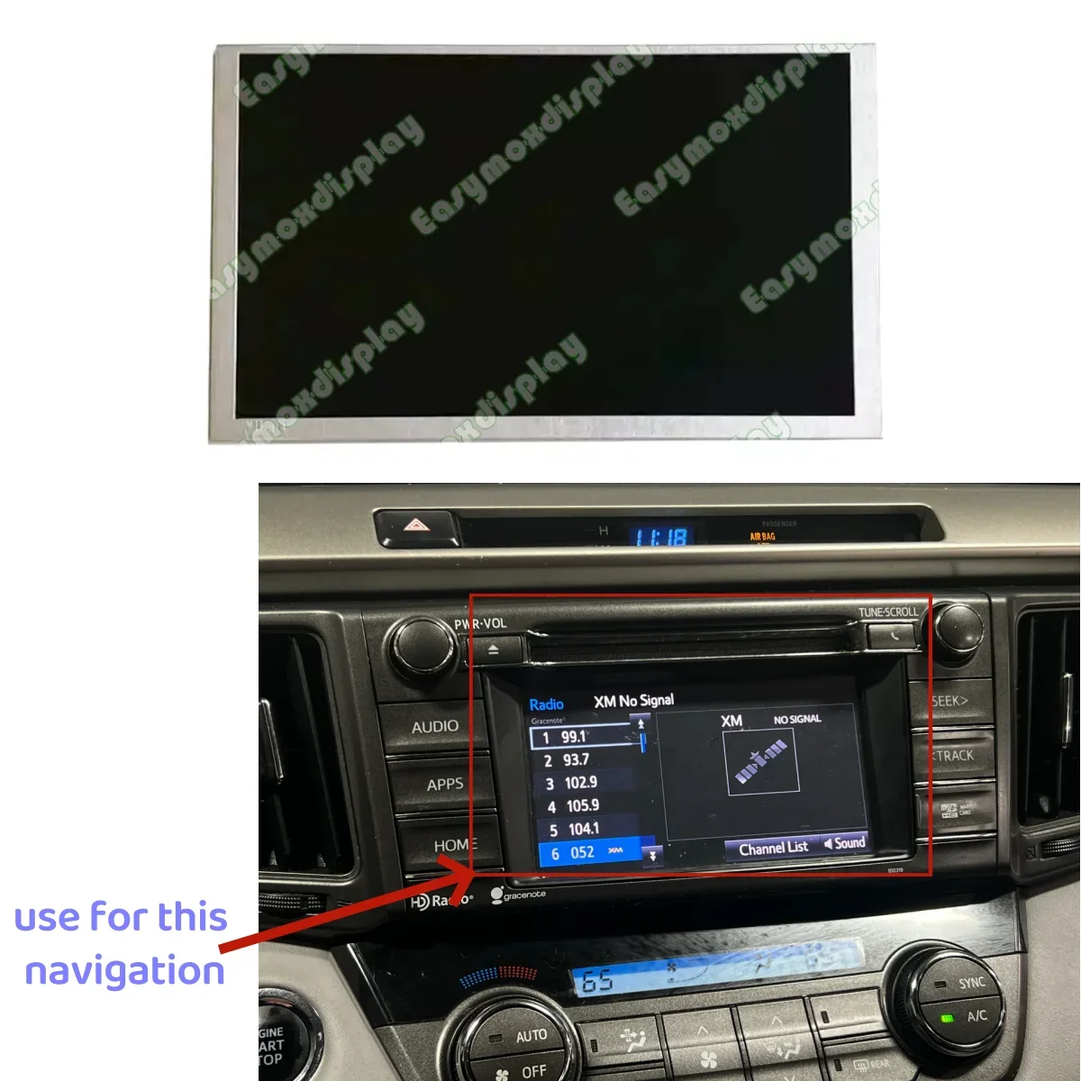 

7" LCD Display For 2014-2018 Toyota RAV4 Navigation GPS Radio Information Heads-up Screen Repairment
