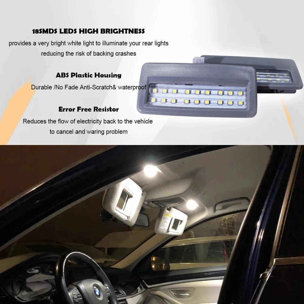 2 pezzi LED interni visiera parasole specchio cosmetico luci per BMW serie 5 F07 F10 F11 serie 7 F01 F02 F03 F04 accessori auto