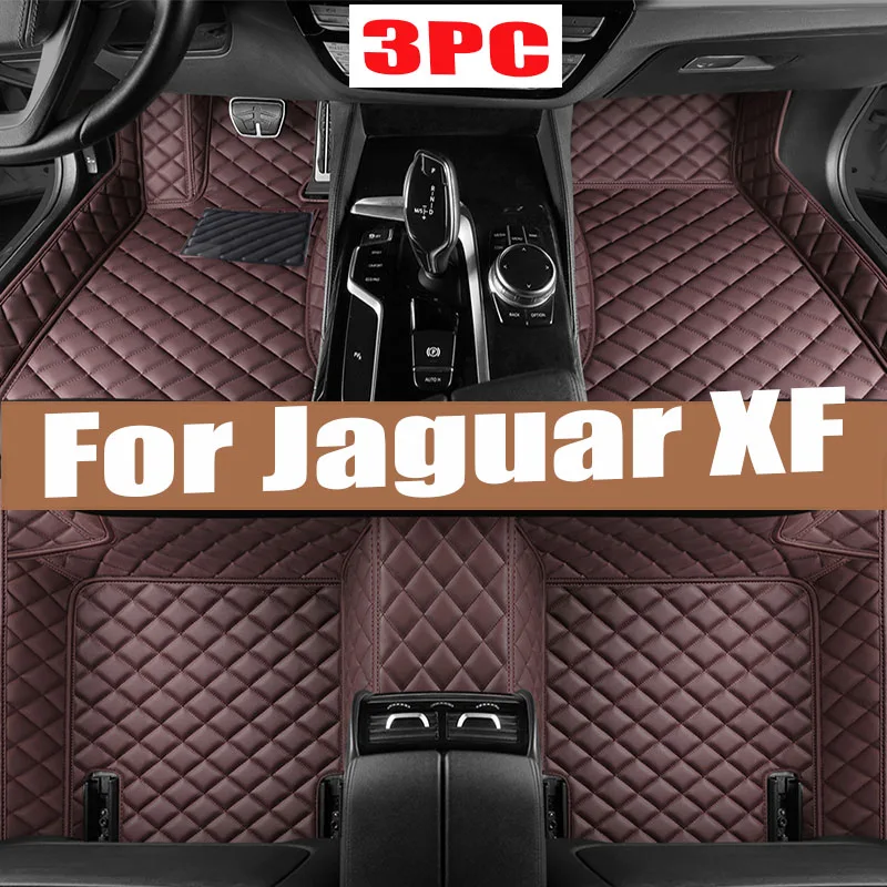 Car Floor Mats For Jaguar XF X260 2016~2022 Carpet Rugs Durable Leather Mat Anti Dirty Pads Auto Interior Parts Car Accessories