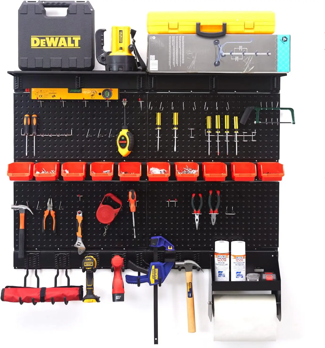 Pegboard Organizer Garage Storage - Pegboard Wall Organizer Pegboard Hooks Set Utility Tool Storage Rack with Wall Mounted Stora