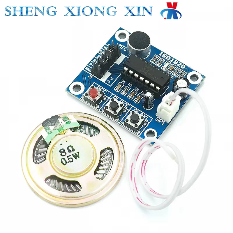 

5pcs/Lot ISD1820 Recording Module Voice Module Board With Microphone 0.5W Speaker 1820 Integrated Circuit