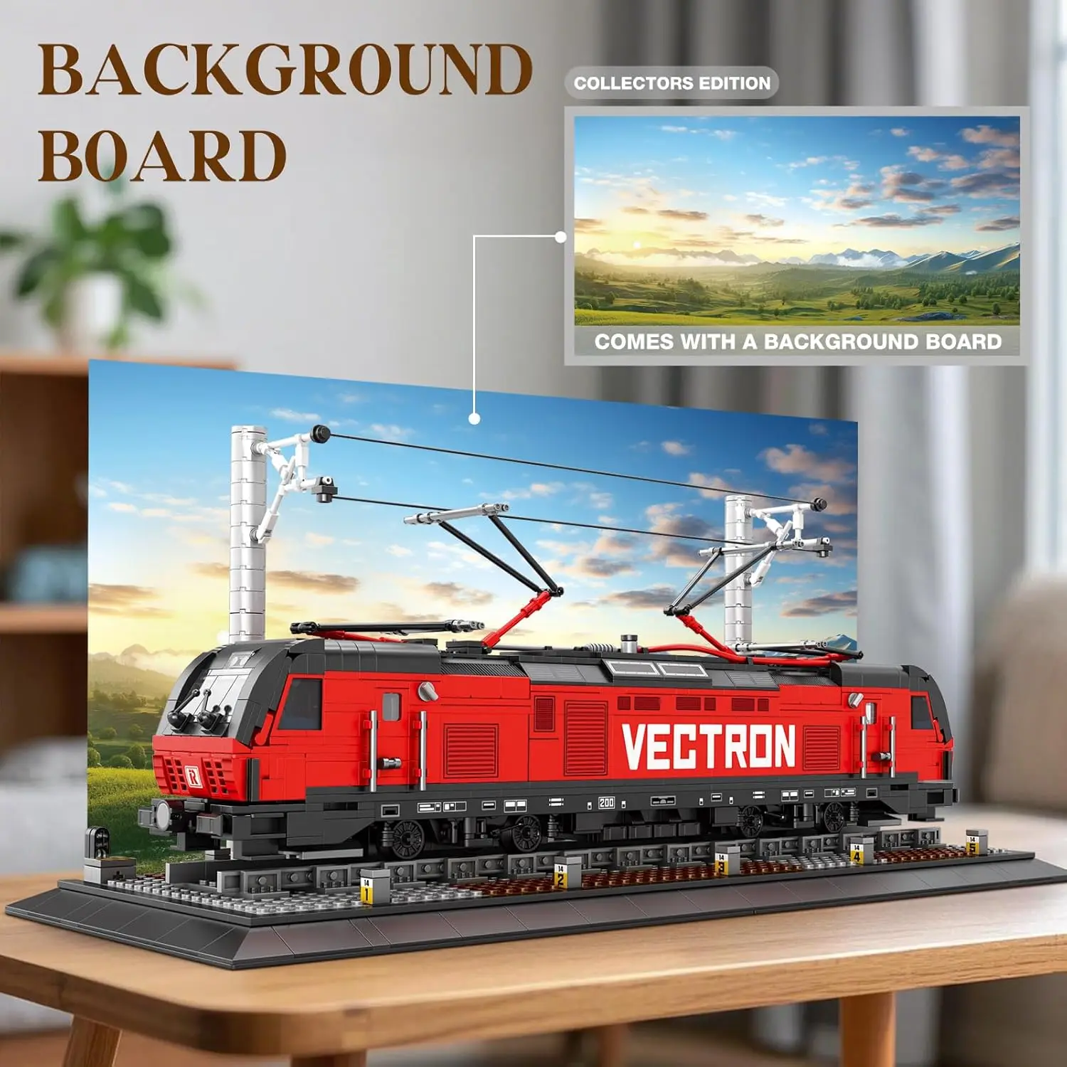 Kit di blocchi di costruzione del treno con base, set di treni MOC City, camion elettrico classico Vectron 66019, modello per amanti delle auto per adulti, regalo I