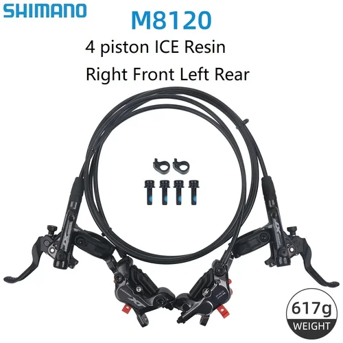 Imagen 2 del producto SHIMANO DEORE XT SLX M6100 M6120 M7100 M7120 M8100 M8120 Juego de frenos de disco hidráulicos de 2 o 4 pistones para bicicleta de montaña MTB Original