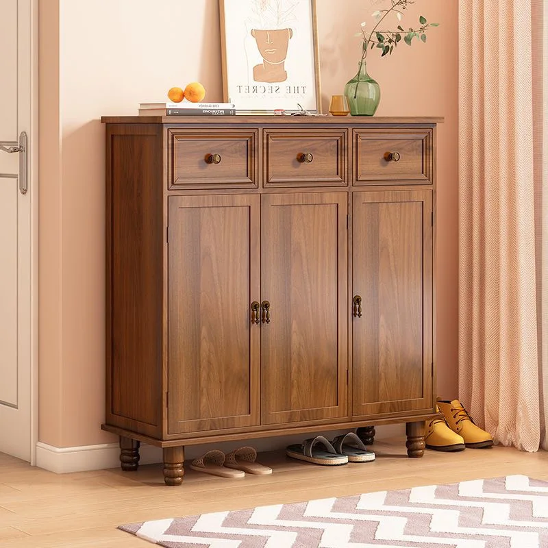 LH household large-capacity porch cabinet Solid wood economical multi-layer door locker