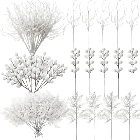 Glitter Pine and Berry Branch Picks