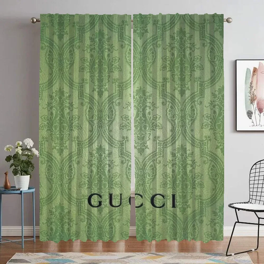 Guccis Curtains for Bedroom Shades Blackout Curtain for Room 2 Panel Partition Halloween Decoration Home Interior Curtains Child