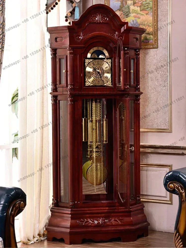 SSSLXMechanical Floor Clock Living Room Home Villa Clock Chinese Retro the Grandfather  Pendulum Clocks