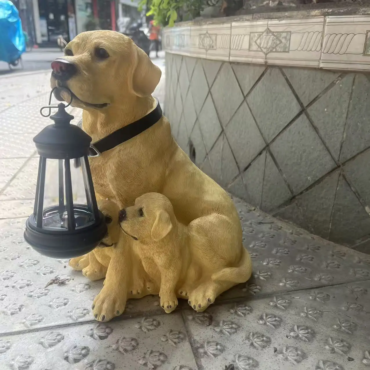 

Garden Resin Handicrafts Solar Hanging Lights Simulation Puppy Ornaments Garden Yard Entrance Accessories