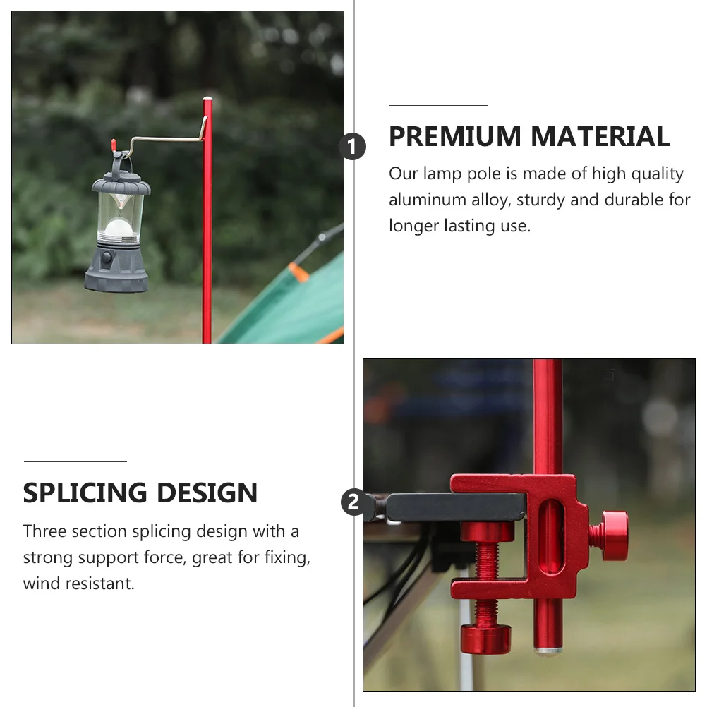 

Folding Lamp Pole Camping Aluminum Alloy Outdoor Table Lantern Stand Portable Durable Stable for Hiking Fishing Camping