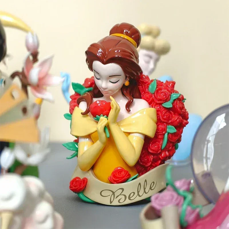 Disney Princess Art Bust Series Blind Box Art Gallery Collection Statue Original Mystery Box Ornament Children Toy Surprise Gift