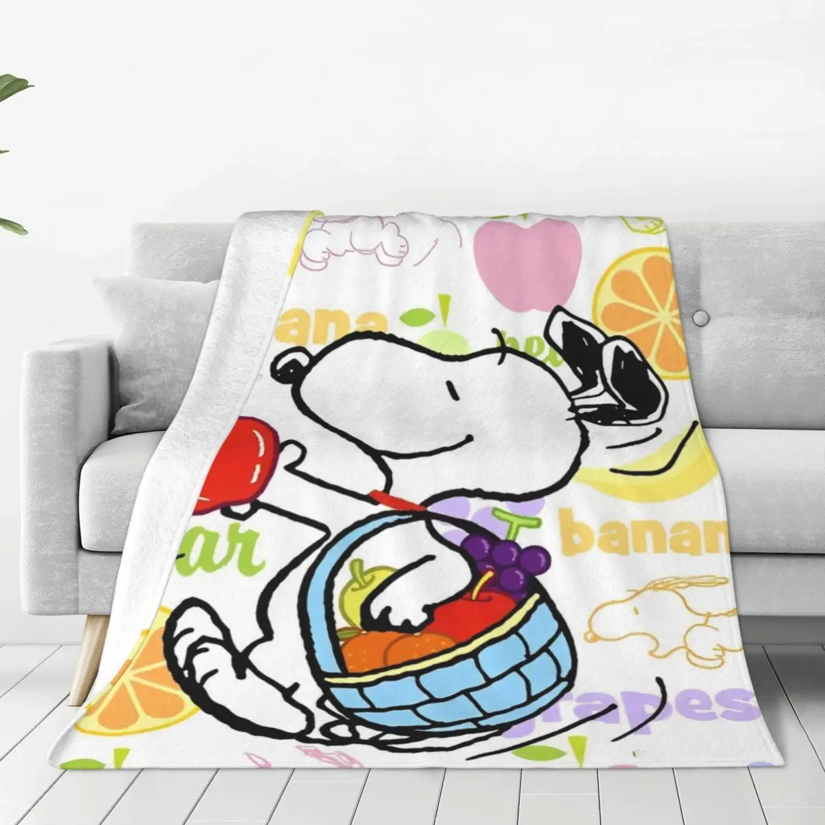 Super Warm BlanketKids Decorative Snoopy Peanuts Bedding Throws Flannel Bedspread For Couch Chair Print Sofa Bed Cover