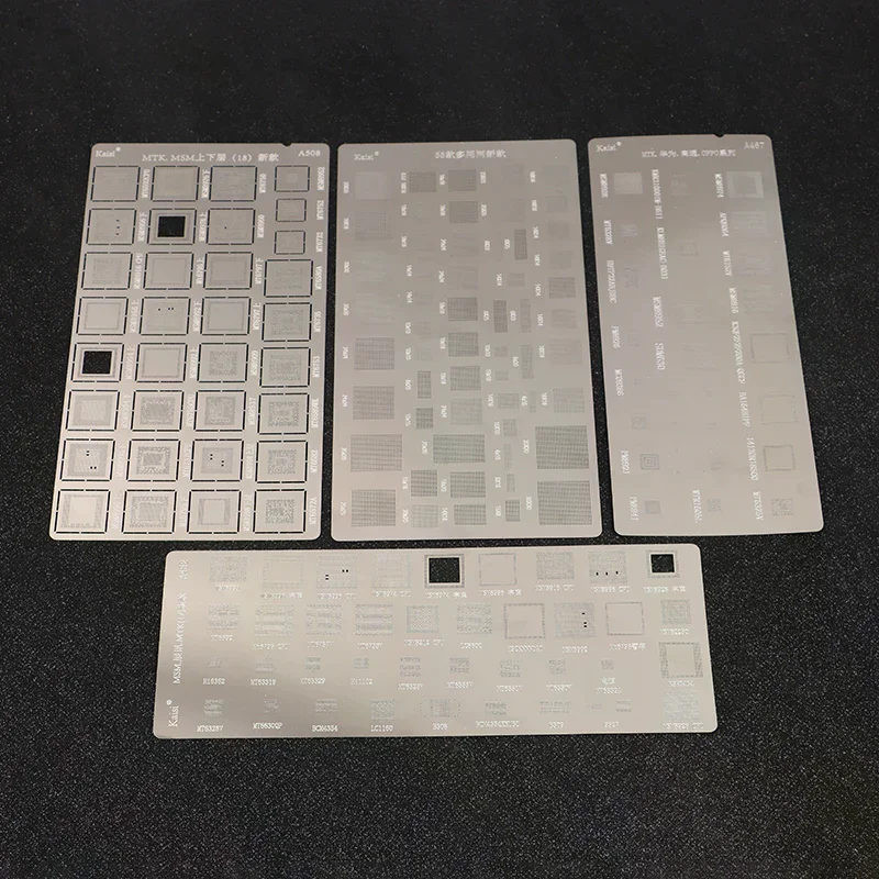 4PCS Universal BGA Reballing Stencil For MTK MSM CPU PM Power IC Planting Soldering Net