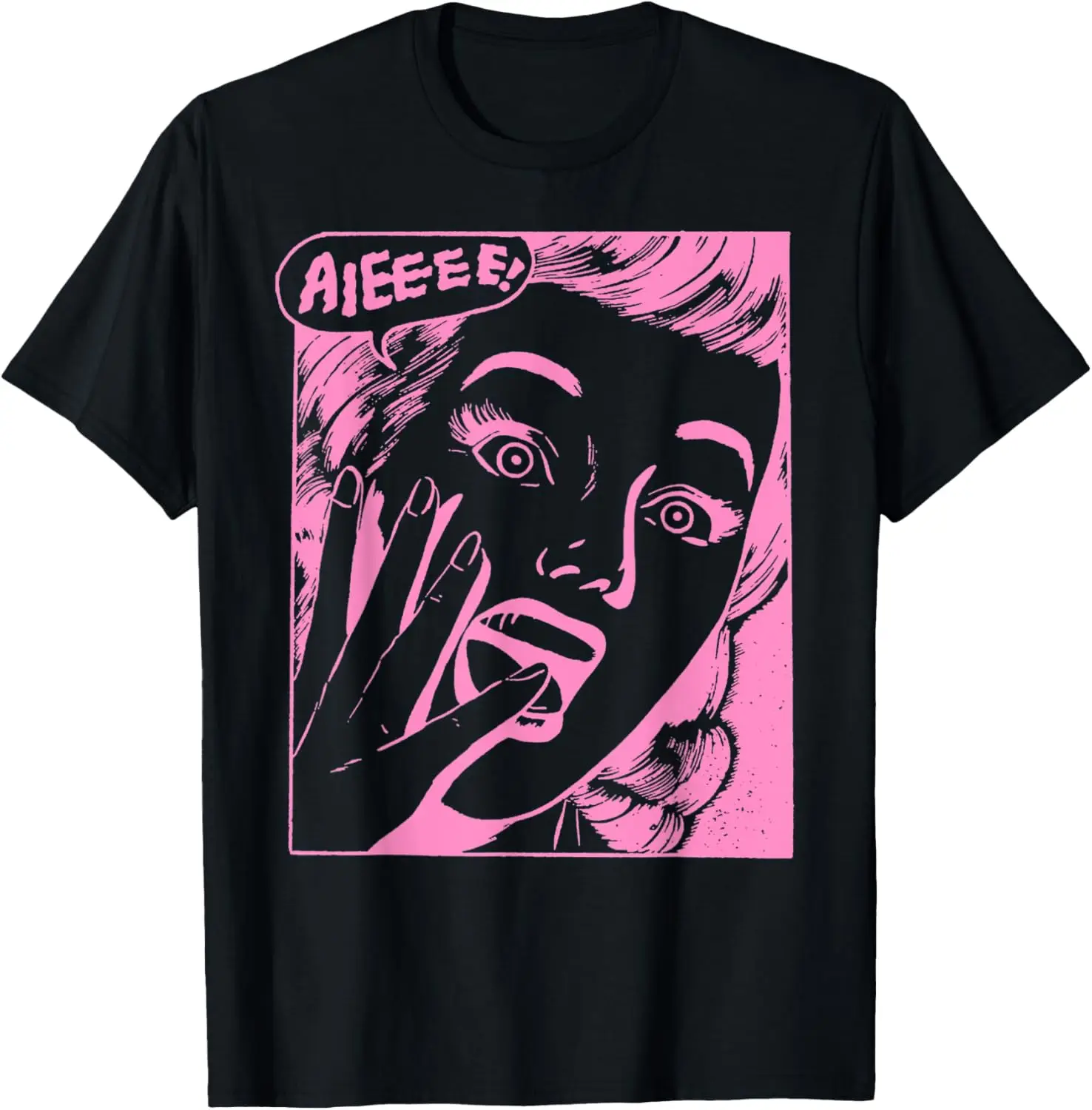 

Retro Creepy Halloween Scream Horror Girl Screaming For Life T-Shirt