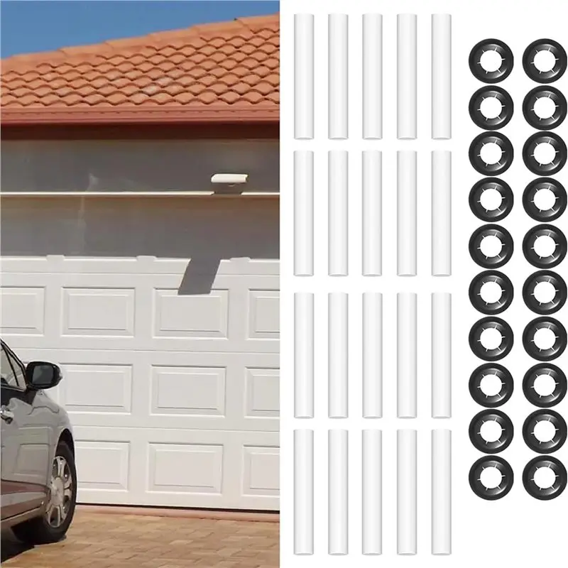A96E-40 Sets Garage Door Hinge Quiet Roller Sleeves,11Mm ID 80Mm Length Roller Shaft Nuts Bearing Gaskets For Cars RV Garage