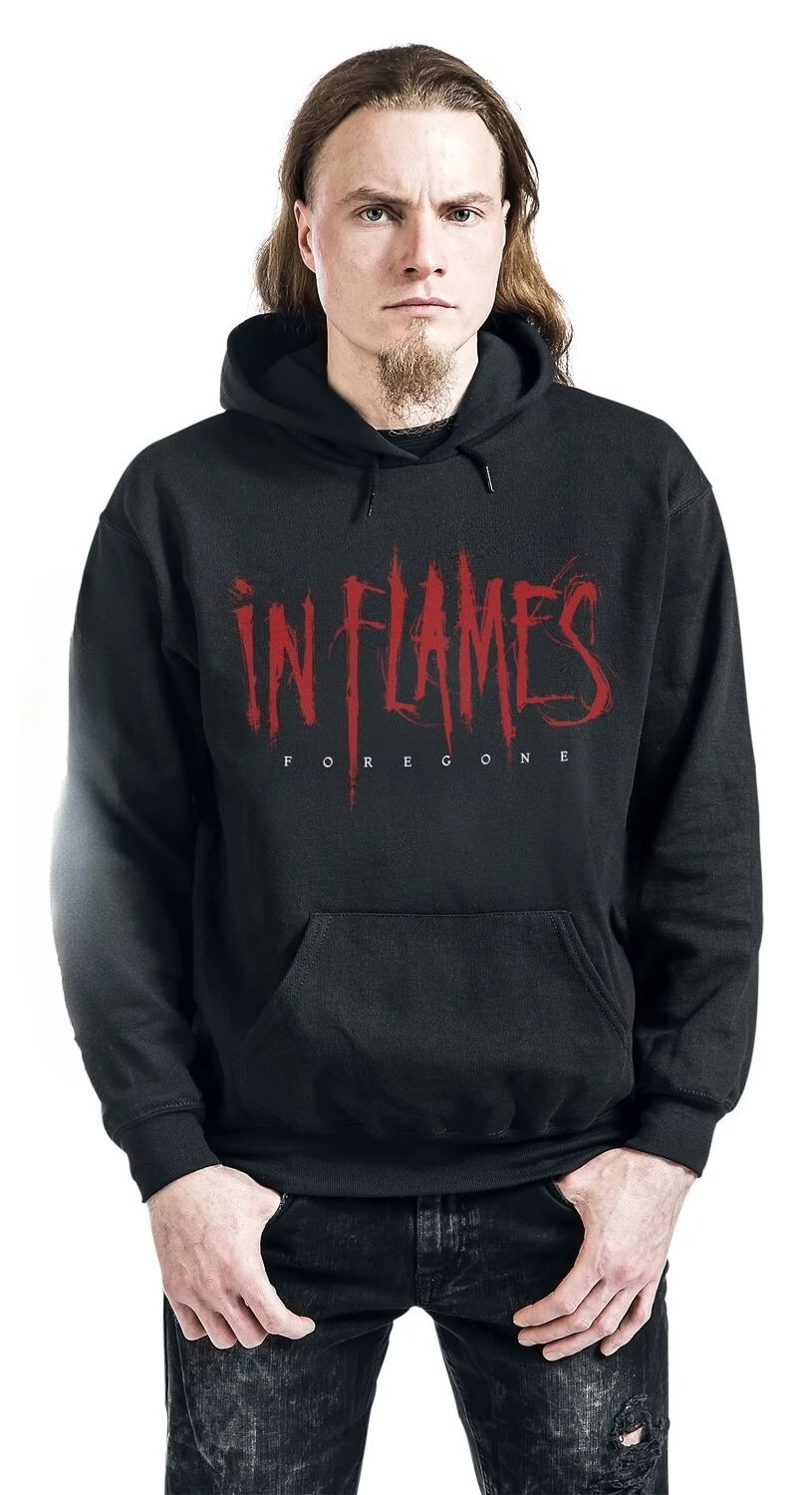 سترة بغطاء للرأس من In Flames Foregone، سويت شيرت ميلوديك ديث ميتال، مثالي للمعجبين الذين يحبون الفن الداكن ونمط معدني ثقيل