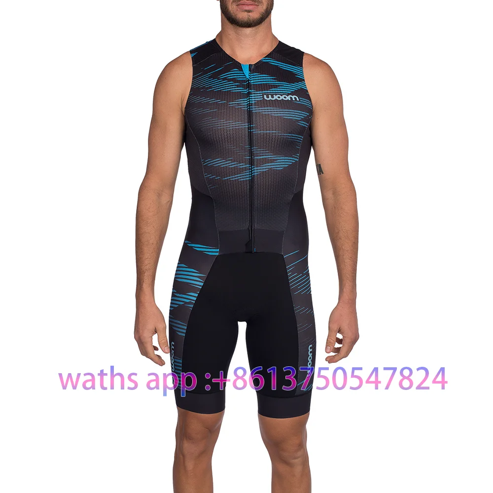 Woom Sleeveless Skinsuit Triathlon Road 2023 Mens Summer Cycling Suit Maillot Ciclismo Outdoor MTB Bike Jumpsuit