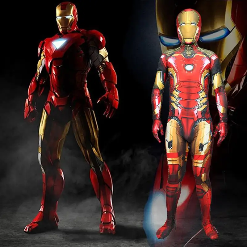  Iron Man Cosplay Suit Tight One-Piece Stage Performance Costume Halloween Role-Playing Outfit Women's Ethnic Wear