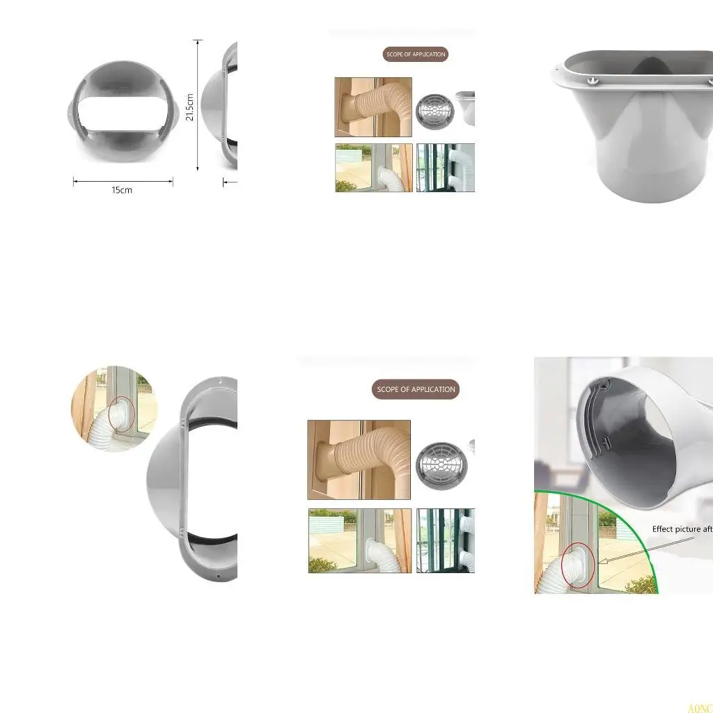 A0NC 범용 창 어댑터 필터 화면, 휴대용 에어컨 150mm 용 창 배기 호스 인터페이스